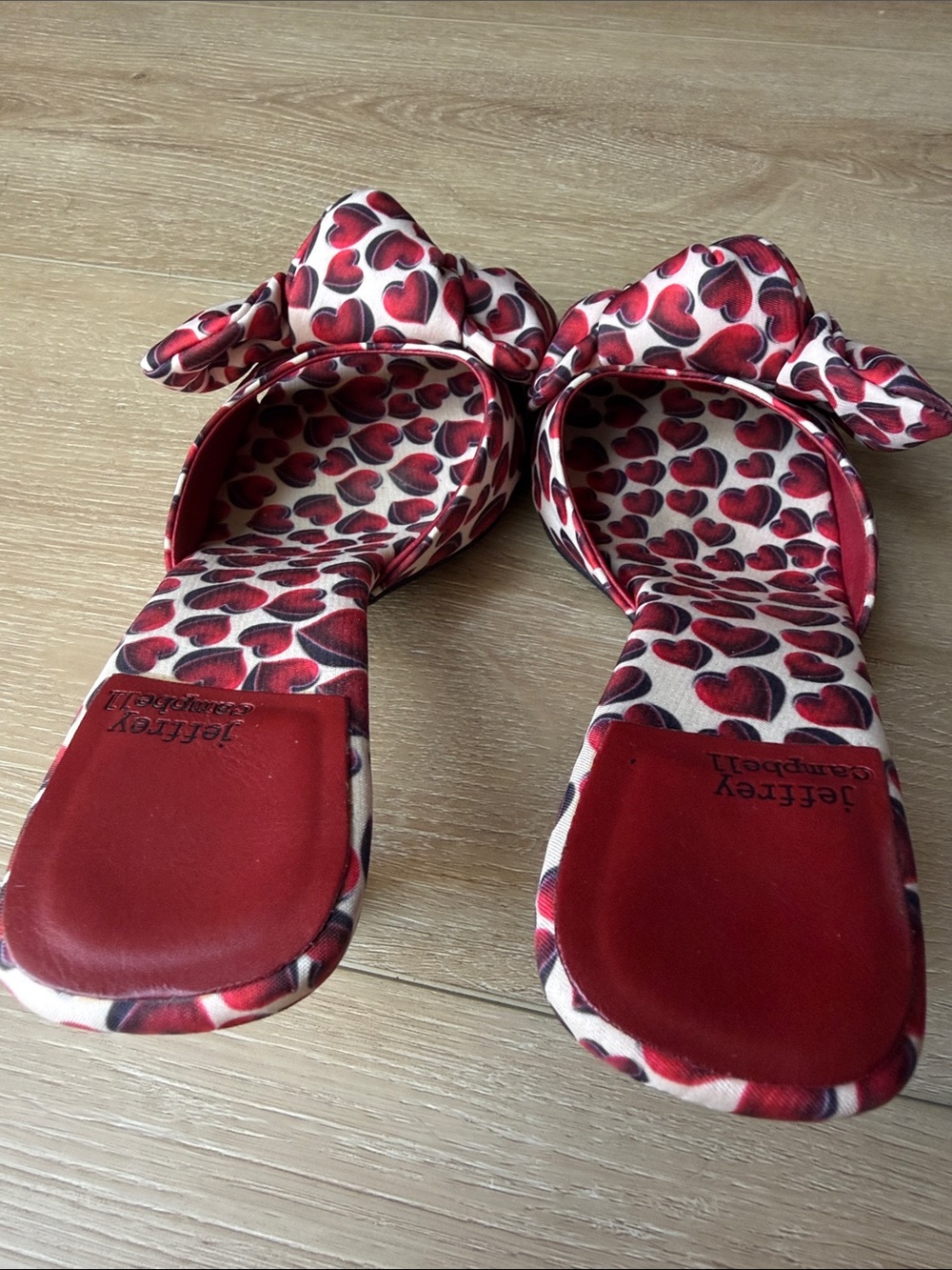 Jeffrey Campbell Red and Cream Heels with Animal Print - Picture 3 of 5